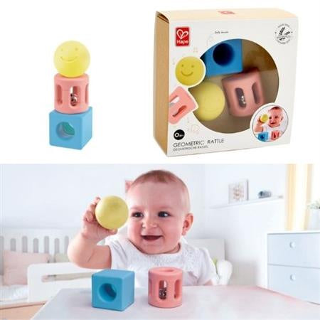 Hape geometric best sale rattle trio