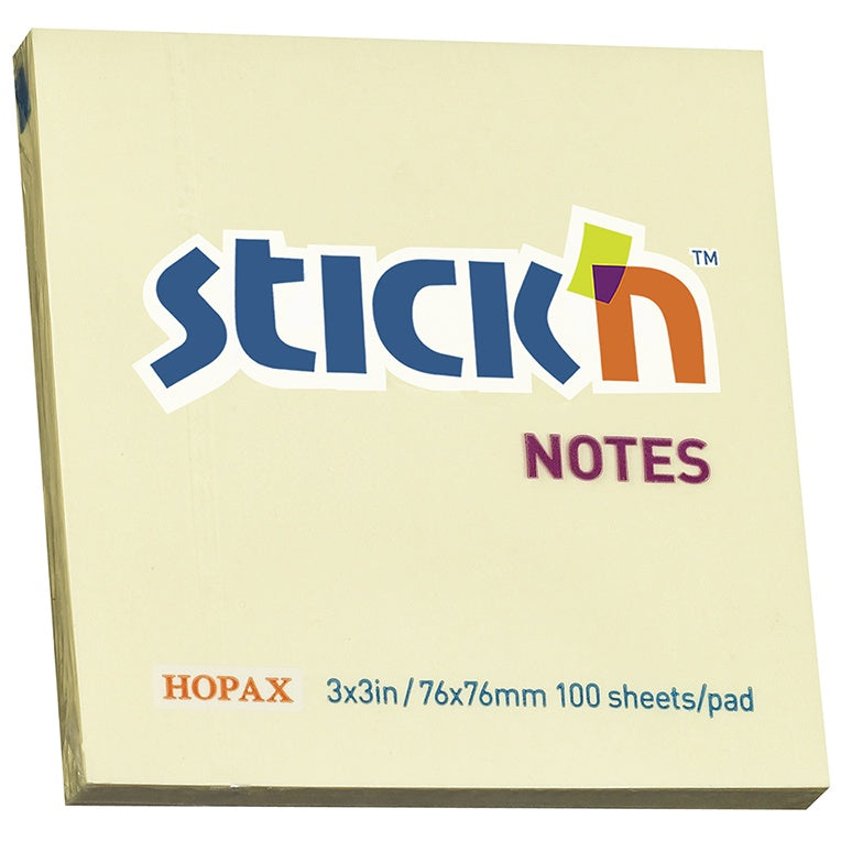 STICKN NOTES 76X76 100 SHEET YELLOW PAD