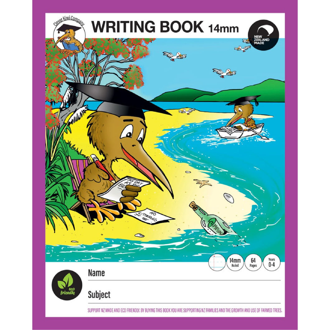 WRITING BOOK 14MM CLEVER KIWI